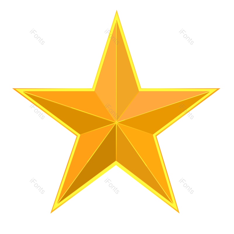 元素图片,立体元素,星星PNG,金色免抠素材
