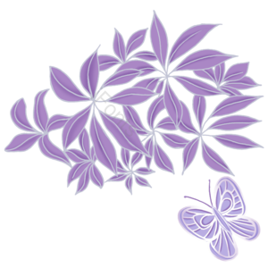 手绘 花卉 植物 花朵 蝴蝶 动物 大自然 春季