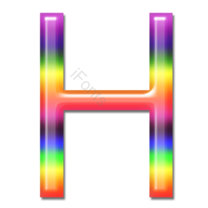 立体 炫彩 字母 彩虹字体 艺术字体 H 