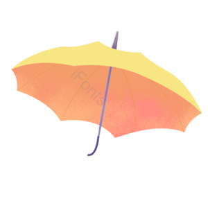 手绘黄色出行雨伞