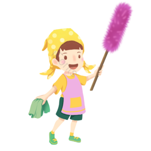女孩 打扫卫生