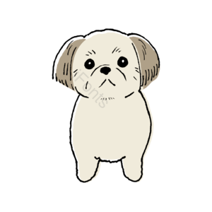 可爱 卡通 插图 狗 dog 犬 免扣 