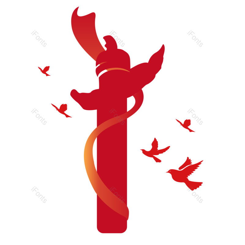 装饰图片,鸽子元素,飘带PNG,红色免抠素材