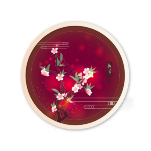 金线 工笔 花卉 矢量 桃花  粉色 矢量素材