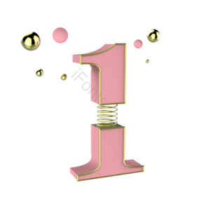 1 数字 倒计时 01234567879 C4D 3d立体插画
