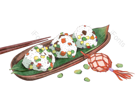 立夏 饭团 美味 米饭 粽叶 装饰 吊坠