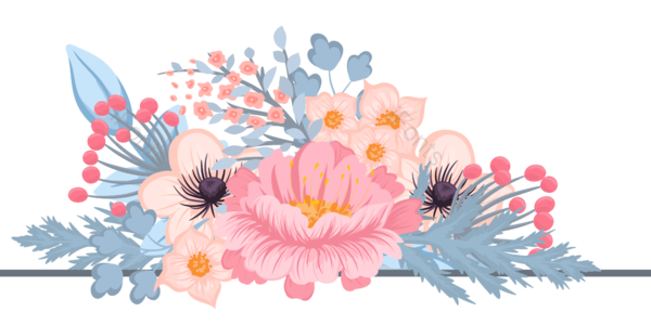 初夏 小清新 粉色 花朵 绿色 叶子 装饰