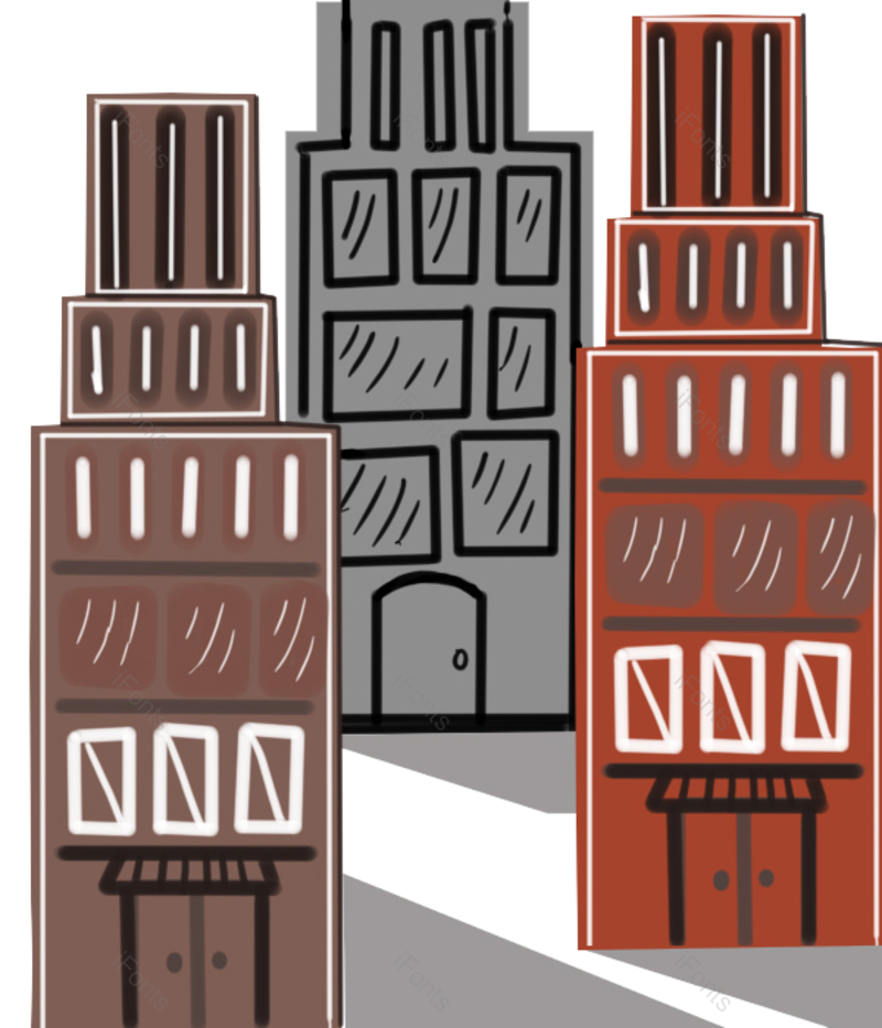 插画图片,素材元素,建筑PNG,城市免抠素材