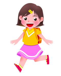 开学季 小女孩 上学 同学 书包 新学期