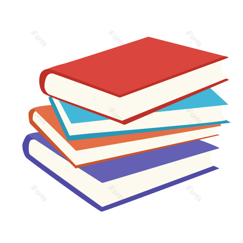 学习图片,手绘书元素,卡通书PNG,培训免抠素材
