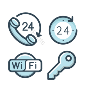 24小时服务 wifi网络 钥匙 矢量元素 免抠素材 图标 wifi图标