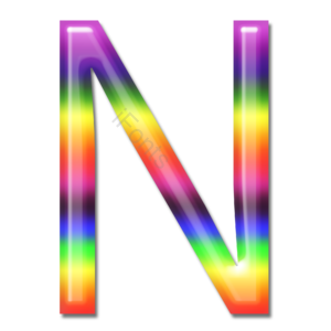 立体 炫彩 字母 彩虹字体 艺术字体 N 