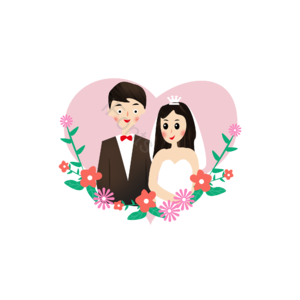 婚庆 人物 装饰元素设计 鲜花 情侣 唯美元素