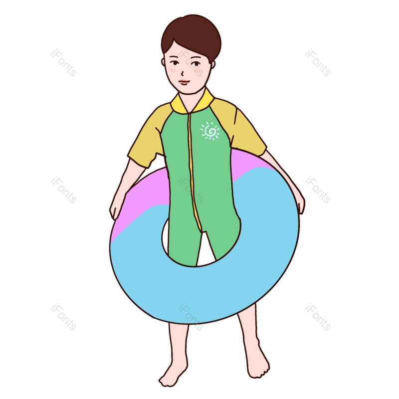 夏天图片,海边元素,夏日PNG,男孩免抠素材