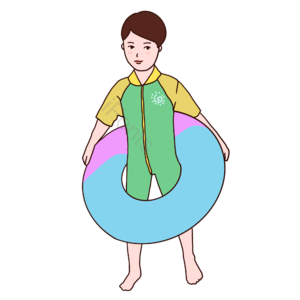 男孩 泳衣 泳装 游泳圈 戏水 玩水 夏天 夏日