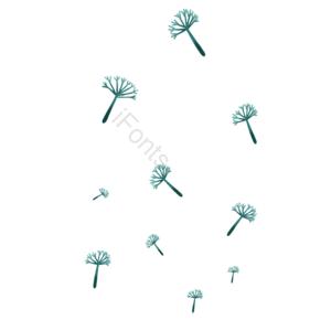 手绘 卡通 植物 蒲公英 飞舞 免抠
