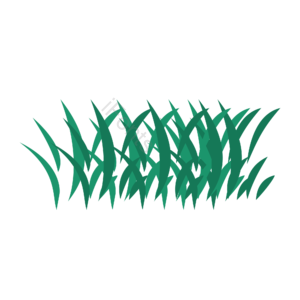 原创春天元素 绿色 卡通草地 小草元素设计 春天草地 原创小草设计 春季