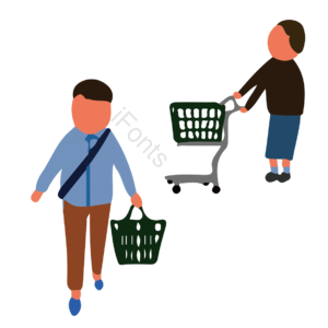 购物 购物车 人物 免扣 插图 买