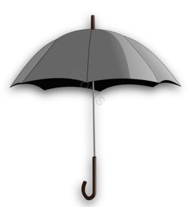 雨伞 下雨 黑色 手绘 免扣 素材