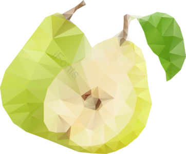 低多边形 扁平 风格 水果 梨 low-poly