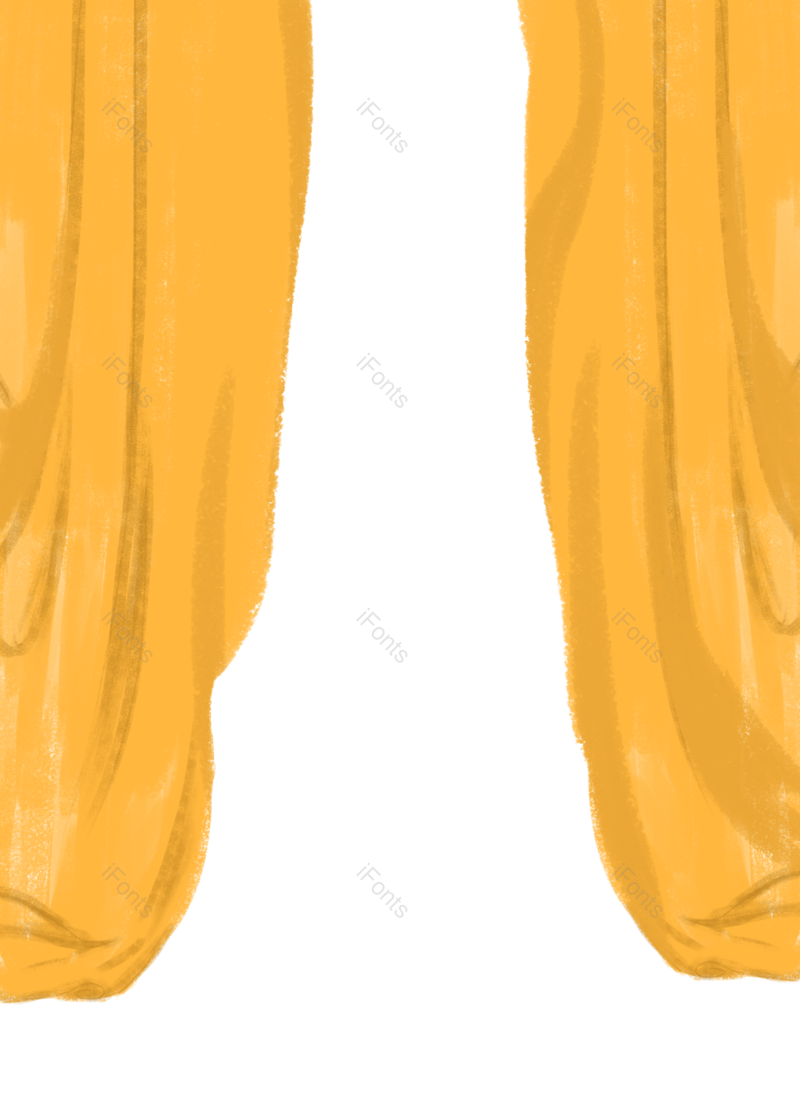 窗帘图片,家居元素,手绘PNG,免抠素材