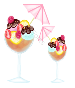 夏日 冰淇淋 插画 彩色 小清新 手绘