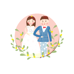 婚庆 装饰 清新元素设计 唯美元素 情侣 卡通手绘