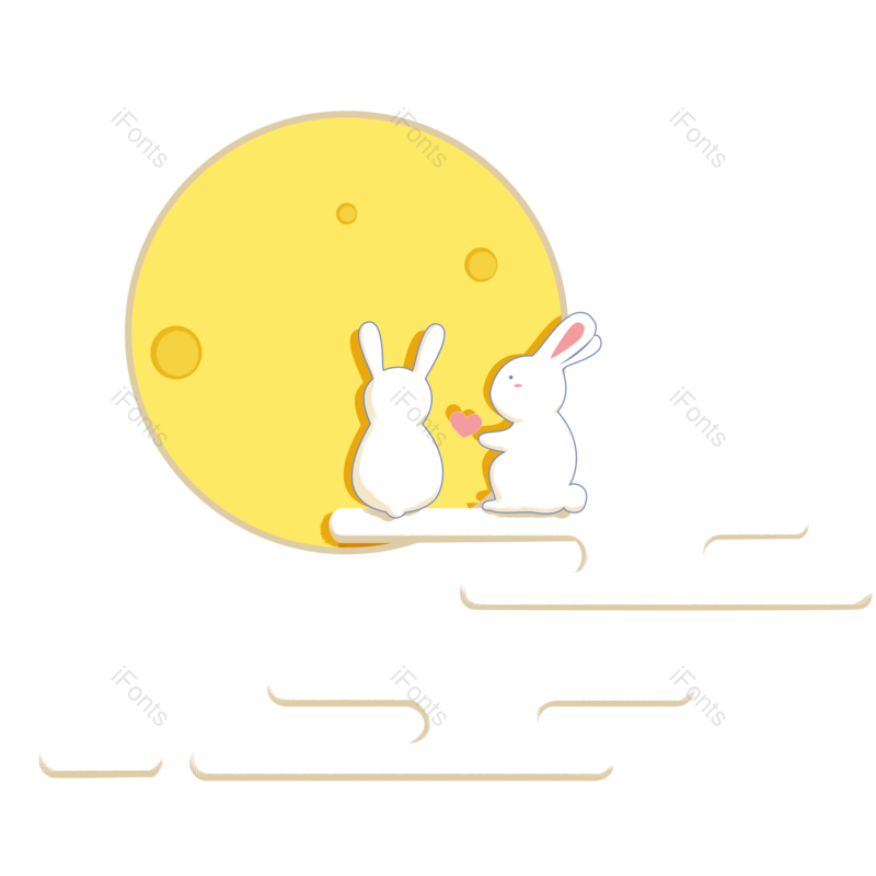 中国风图片,兔子元素,中秋节PNG,中秋佳节免抠素材