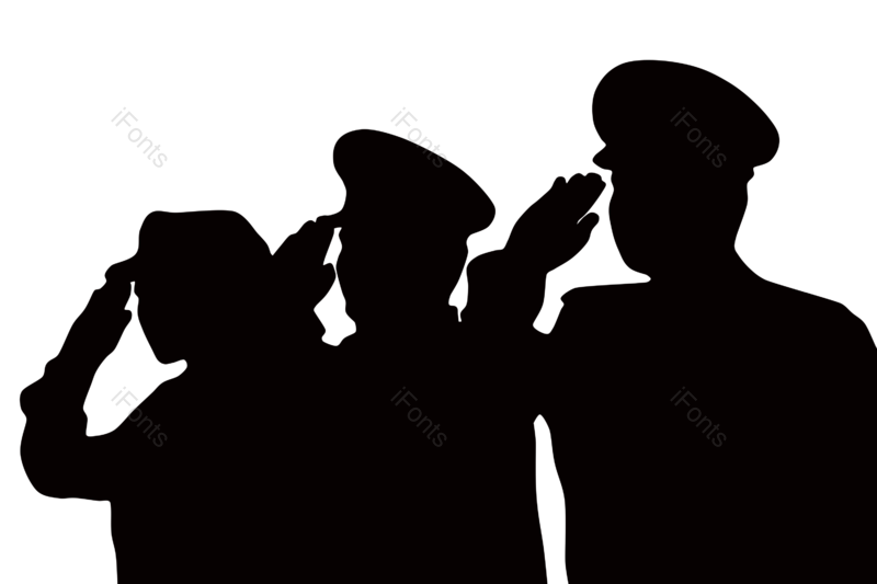 军人图片,党建元素,剪影PNG,国庆节免抠素材