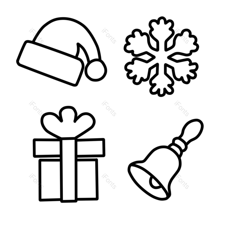线条图片,图标元素,礼盒PNG,线稿免抠素材