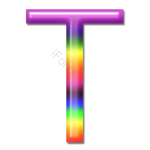 立体 炫彩 字母 彩虹字体 艺术字体 T 