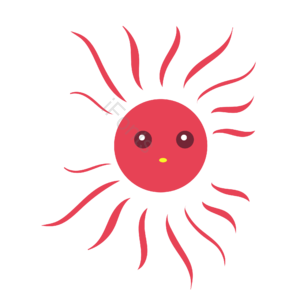 太阳 拟人化 表情  卡通 卡通元素 炎热