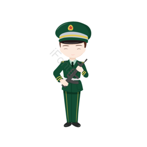 建军节 军人 枪 军姿 站直 微笑