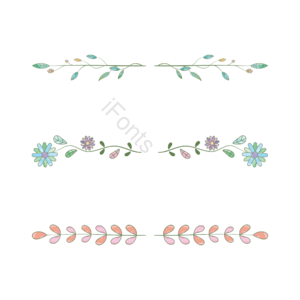卡通 小清新 手账 树叶 花瓣 边框 元素 植树节