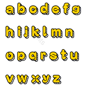 英文 字母 立体 卡通 涂鸦 可爱