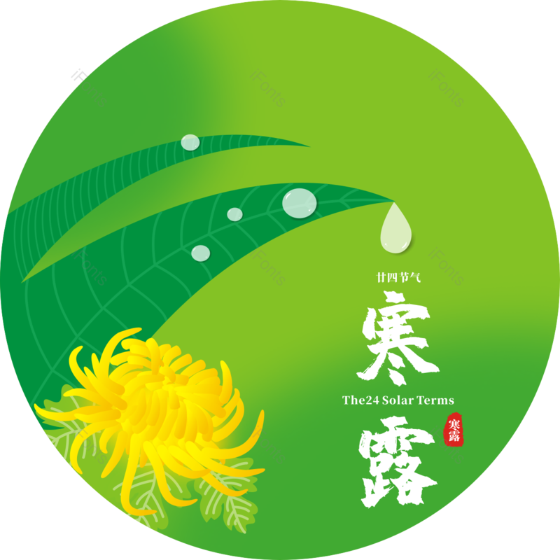 叶子图片,菊花元素,手绘PNG,矢量免抠素材