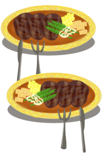 食物 手绘 西餐 牛排 插画 可爱