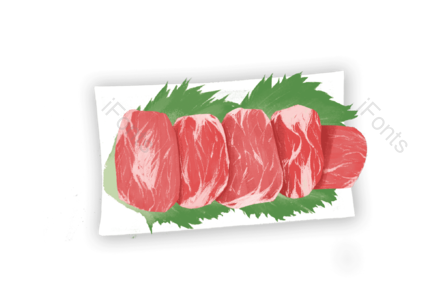 五花肉 生肉 蔬菜 生菜 手绘 食材 肉 健康