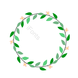 手绘 简约 花草 植物 边框 绿色