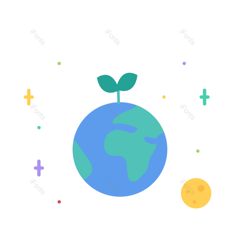 图标图片,地球元素,绿植PNG,矢量元素免抠素材