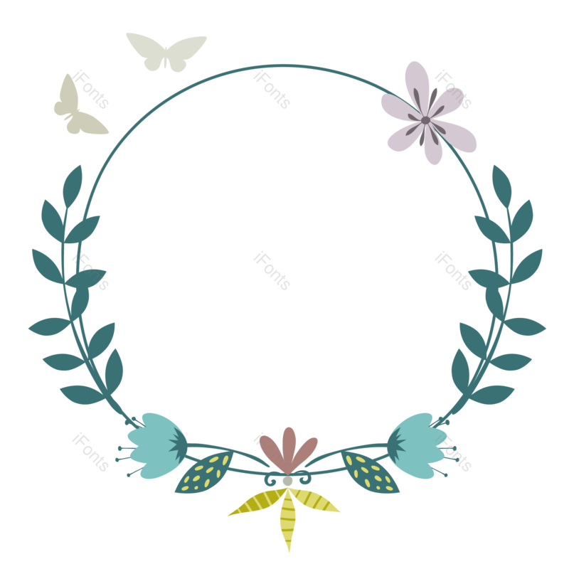 边框图片,装饰元素,花卉PNG,蝴蝶免抠素材