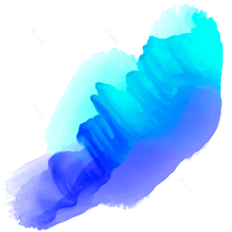 水墨图片,彩墨元素,渐变PNG,蓝色渐变免抠素材