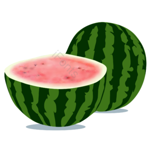 西瓜 夏季 夏日 水果 瓜 手绘 卡通
