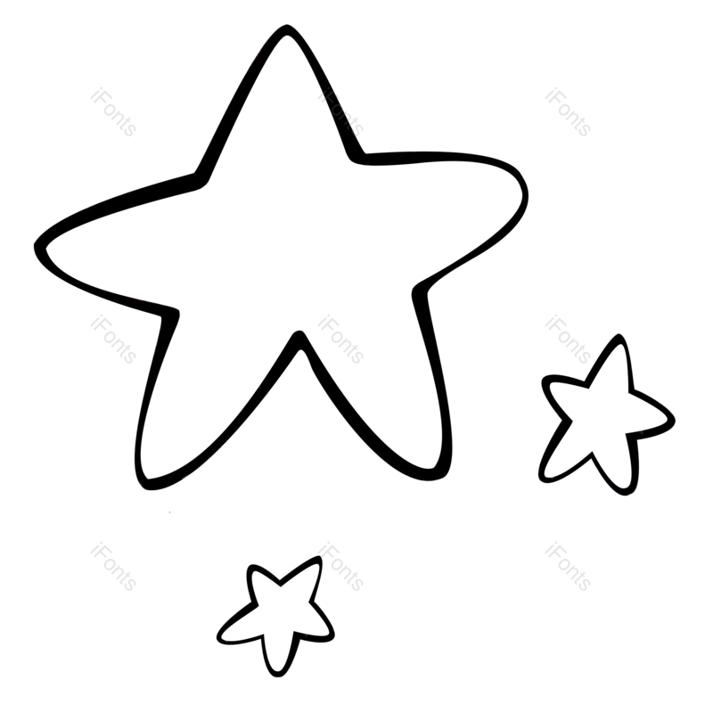 线条图片,元素元素,黑白PNG,星星免抠素材