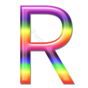 立体 炫彩 字母 彩虹字体 艺术字体 R 