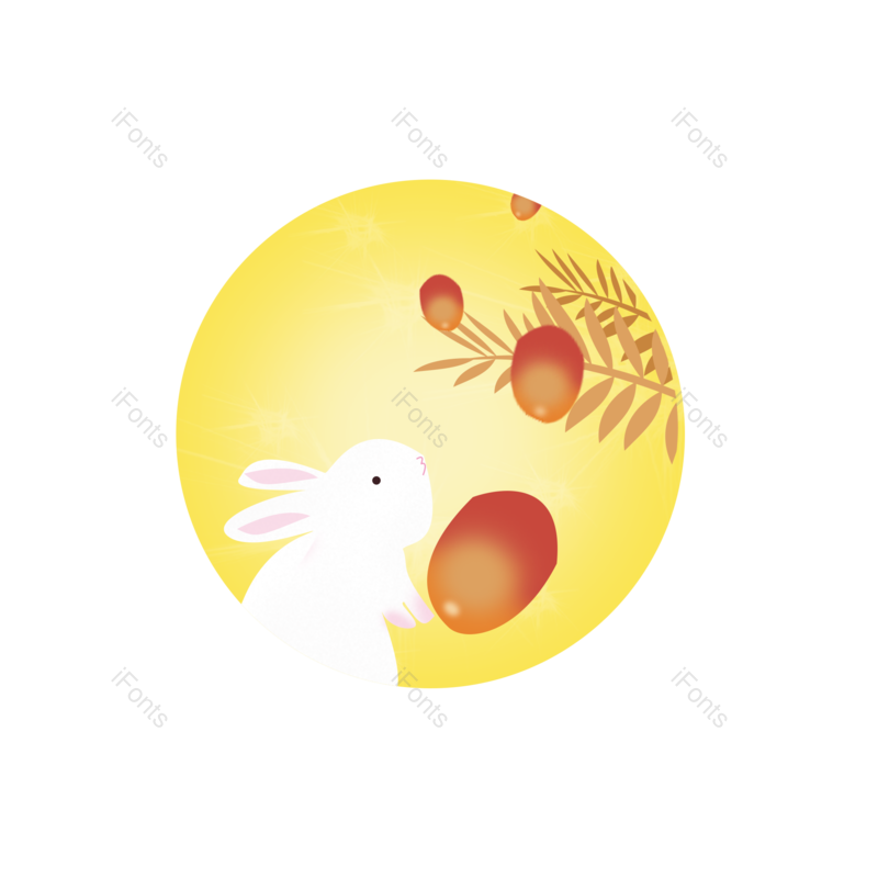 卡通图片,兔子元素,中秋节PNG,中秋佳节免抠素材