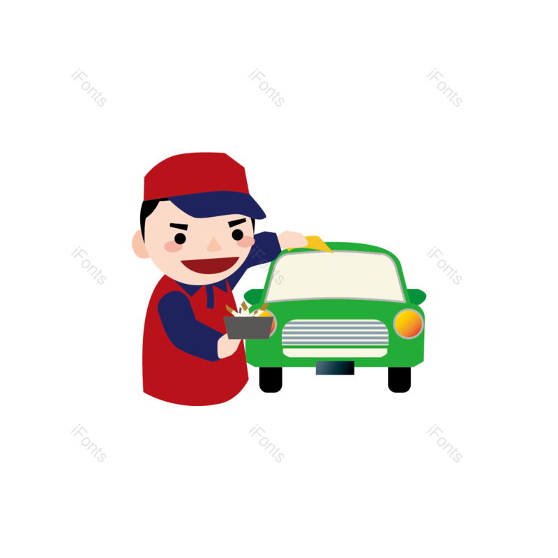 插图图片,卡通元素,汽车PNG,加油站免抠素材