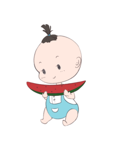 夏天  红色  西瓜  小男孩 