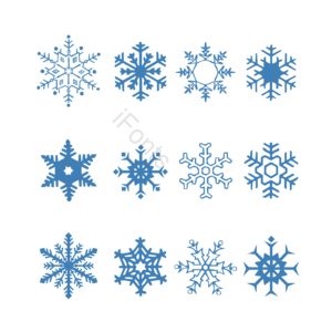 圣诞节 雪花 蓝色 装饰 手绘 元素