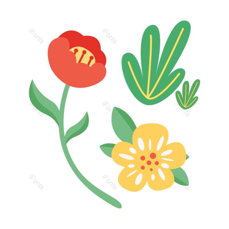 卡通图片,花草元素,花朵PNG,小花免抠素材